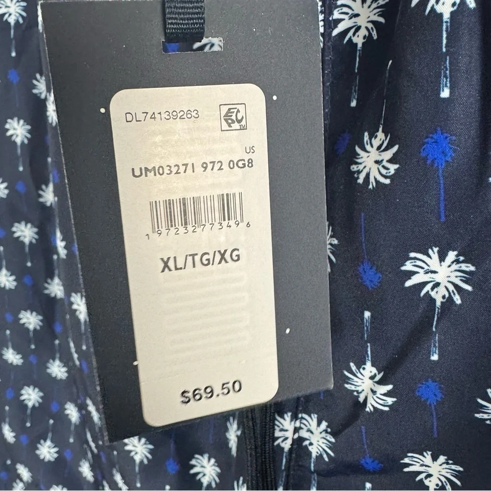 Tommy Hilfiger Regular Fit Blue Palm Tree Print Swim Trunks Size XL